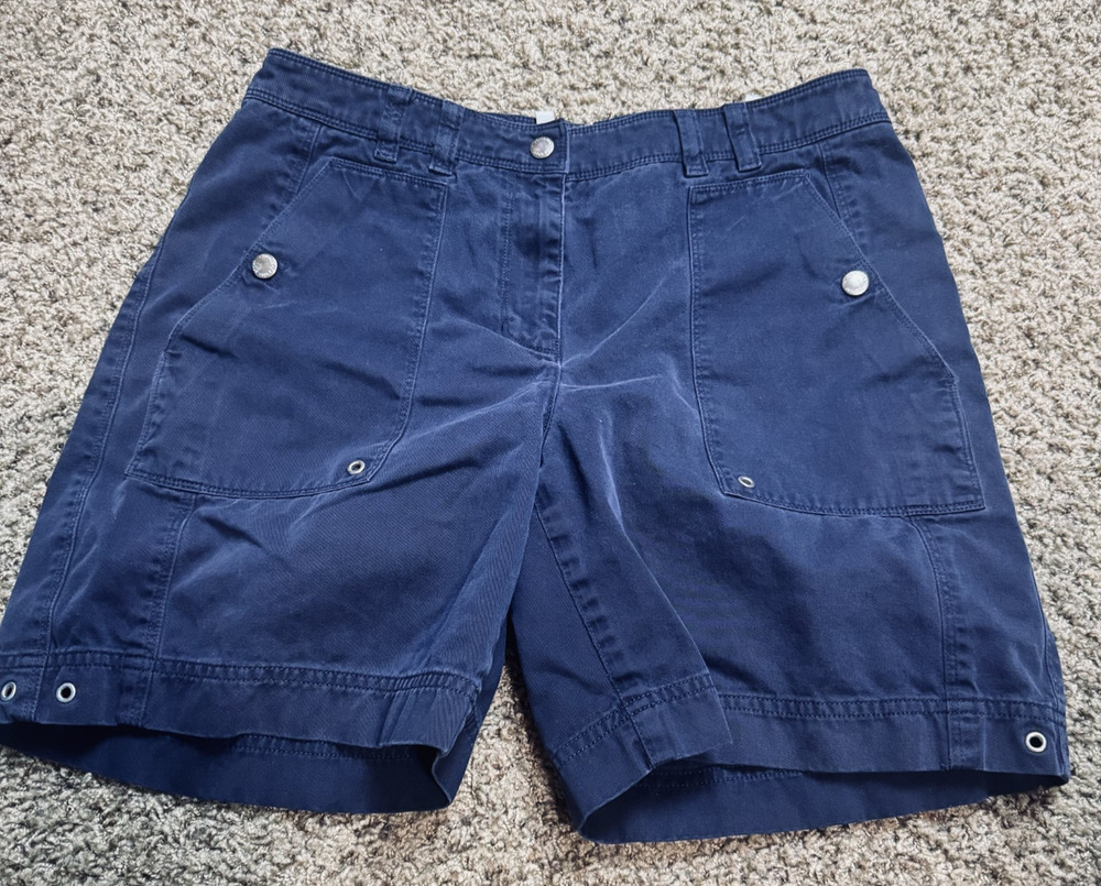 Jones New York Shorts Womens Size 8 Sport Navy Blue Nautical 100% cotton